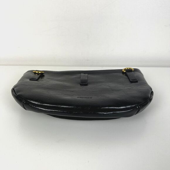 Remi Reid Black Leather Clutch Two Pouch Contrasting Leather Bag MISSING STRAP - Picture 8 of 11